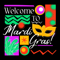 Mardi Gras Mask Welcome Instagram Post Design