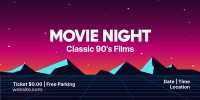 Retro Movie Night Twitter Post