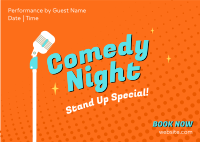 Stand Up Comedy Postcard Design