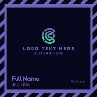 Tech Letter C Outline Business Card Image Preview