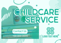 Abstract Shapes Childcare Service Postcard