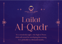 Peaceful Lailat Al-Qadr Postcard