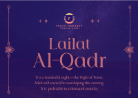 Peaceful Lailat Al-Qadr Postcard Image Preview