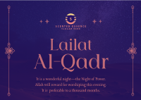 Peaceful Lailat Al-Qadr Postcard Image Preview