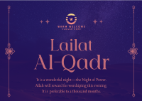 Peaceful Lailat Al-Qadr Postcard Image Preview