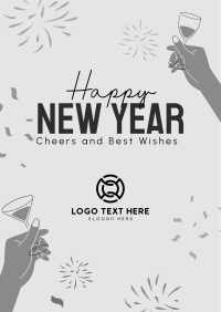 New Year Toast Greeting Poster