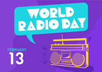 Retro Radio Day Postcard Design