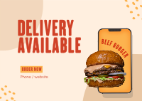 Burger On The Go Postcard Design