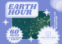 Retro Earth Hour Reminder Postcard