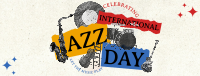 Retro Jazz Day Facebook Cover Image Preview