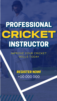 Professional Cricket Coach Facebook Story Design