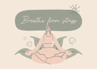 Breathe From Stress Postcard