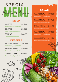 Special Healthy and Organic Menu