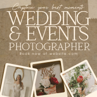 Rustic Wedding Photographer Instagram Post Design