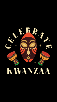 Kwanzaa African Mask  Facebook Story