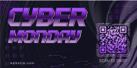 Futuristic Cyber Monday Twitter Post Design