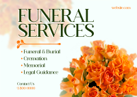 Funeral Flowers Postcard