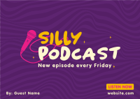 Silly Podcast Postcard Design