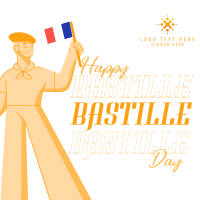 Hey Hey It's Bastille Day Linkedin Post Design