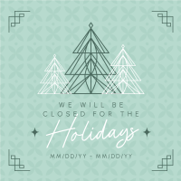 Ornamental Holiday Closing Instagram Post Design