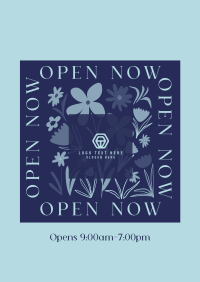 Open Flower Shop Poster