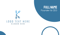 Blue Fork K Business Card Design