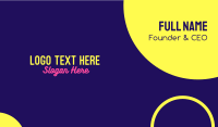 Fluorescent Yellow Pink Text Business Card