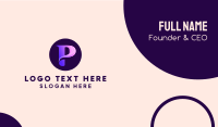 Purple Gradient Letter P Business Card Design