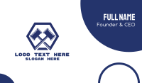 Blue Gavels Hexagon Business Card Design
