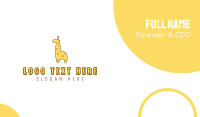 Cute Yellow Giraffe Business Card