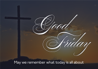 Good Friday Crucifix Greeting Postcard Design