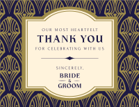 Decorative Heart Wedding Thank You Card