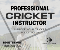 Professional Cricket Coach Facebook Post Design