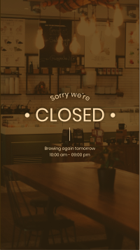 Coffee Shop Closed Facebook Story