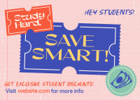 Student Discount Note Postcard