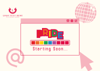 Pride Party Loading Postcard Design