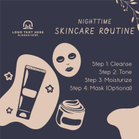 Nighttime Skincare Routine Instagram Post