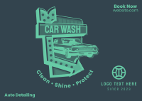 Car Wash Signage Postcard