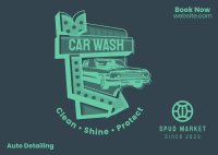 Car Wash Signage Postcard Image Preview