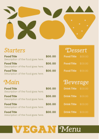 Flat Illustrated Vegan Menu