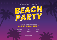 Beach Club Party Postcard