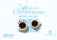 Christmas Coffee Sale Postcard Design