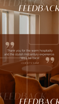 Minimalist Hotel Feedback Instagram Story