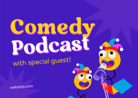 Comedy Frenzy Postcard Design