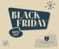 Retro Black Friday  Facebook Post Design