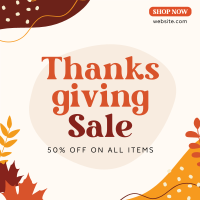 Thanksgiving Flash Sale Instagram Post Design