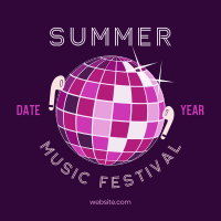 Summer Disco Music Instagram Post Design