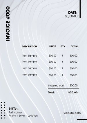 Wavy Abstract Lines Invoice Image Preview