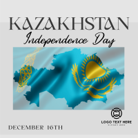 Kazakhstan Day Flag Linkedin Post Design