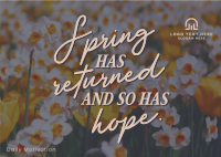 Spring Hope Quote Postcard Design